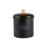 TARRO DE YERBA NEGRO DE ALUMINIO 0,5 KG