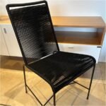 SILLA BARCELONA DE HIERRO NEGRO Y CUERDAS