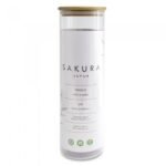 FRASCO SAKURA DE VIDRIO CON TAPA DE BAMBOO