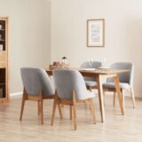 JUEGO COMEDOR MESA FIJA VINTAGE 1.60m + 4 SILLAS SAPPORO GENOUD