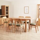 JUEGO COMEDOR MESA EXTENSIBLE CONTEMPORANEA 1.30m  + 6 SILLAS NAOTO GENOUD