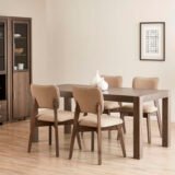 JUEGO COMEDOR MESA FIJA CONTEMPORANEA 1.80m + 4 SILLAS FRIDA GENOUD