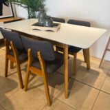 JUEGO COMEDOR MESA HEDDA EXTENSIBLE 1.20 + 4 SILLAS ROSSE PERGAMINO MUEBLES